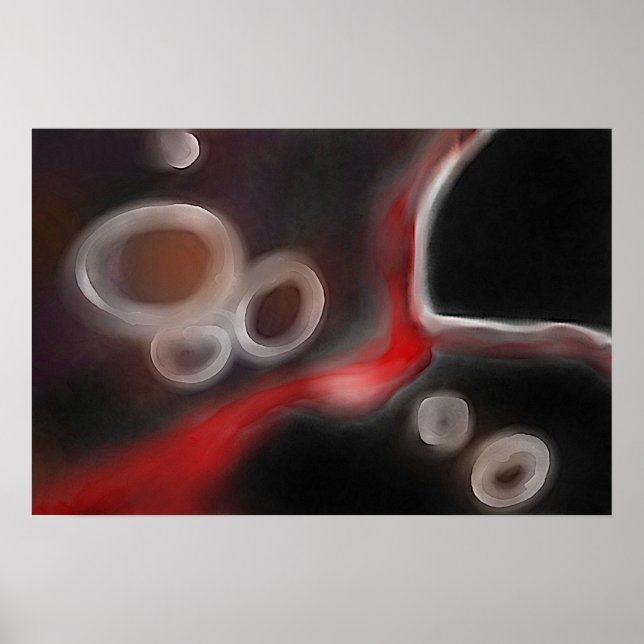 Arterielle Motive: Abstrakt Schwarz, Weiß und Rot Poster (Vorne)
