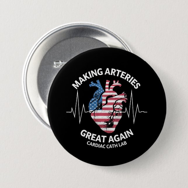Arterien wieder großartig machen Herzkatheter-Labr Button (Vorne & Hinten)