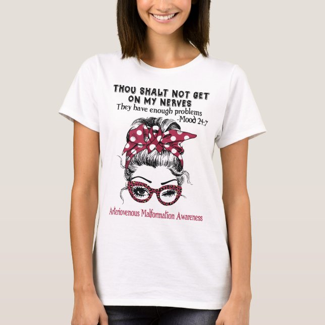Arteriovenous Malformation Awareness Ribbon Supple T-Shirt (Vorderseite)