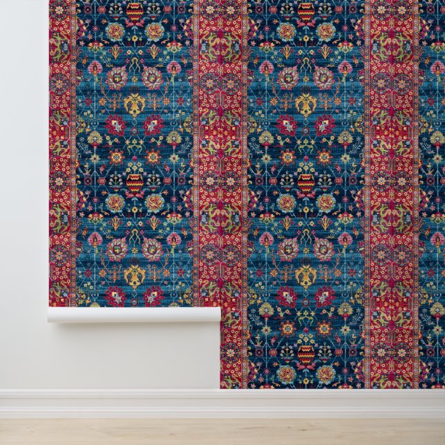 Artesan Print Red/Blue Tapete (Anwendung)