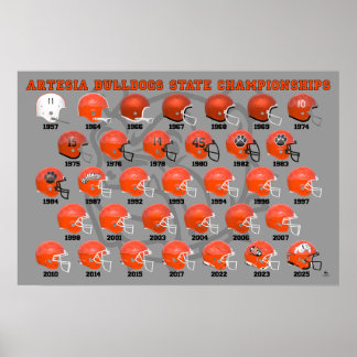 Artesia Bulldogs State-Championats-Helm-Poster Poster