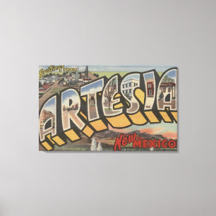 Artesia, New Mexiko - große Buchstabe-Szenen Leinwanddruck