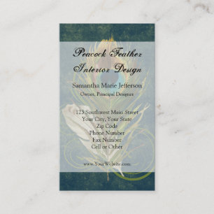Artful Detail Peacock Feder Business Cards Visitenkarte