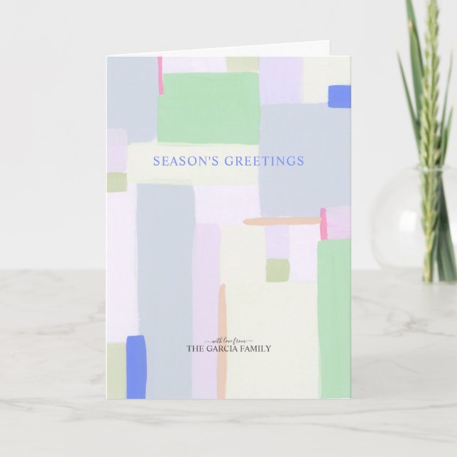 Artful Pastel Weihnachtsfeiertag Gruß Feiertagskarte (Vorderseite)