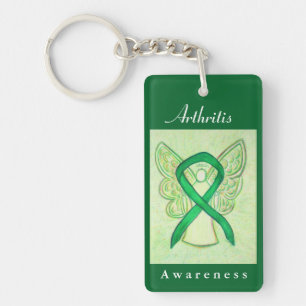 Arthritis Awareness Green Ribbon Angel Schlüsselke Schlüsselanhänger