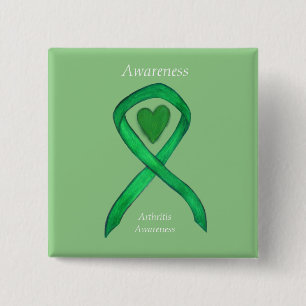 Arthritis Awareness Heart Ribbon Buttone Button