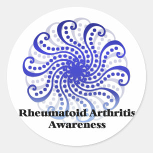 Arthritis-Bewusstseins-blauer Entwurf 6 Runder Aufkleber