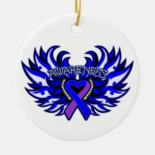 Arthritis-Bewusstseins-Herz-Flügel Keramikornament