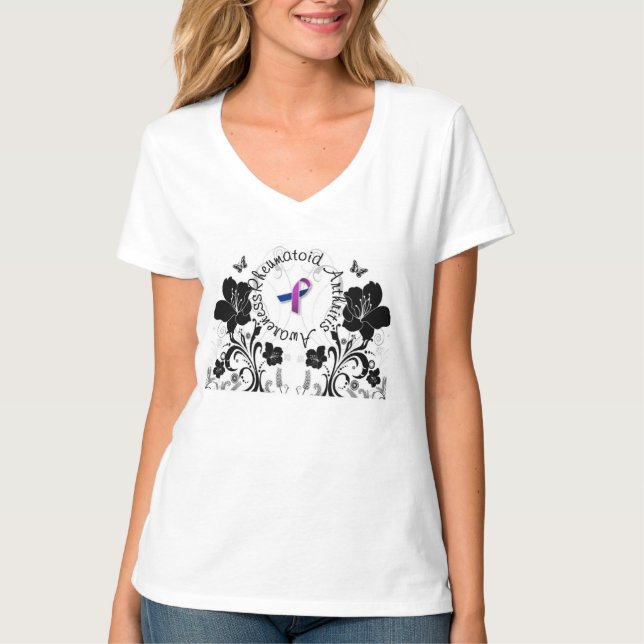 Arthritis-Bewusstseins-Schmetterlings-T-Shirt T-Shirt (Vorderseite)