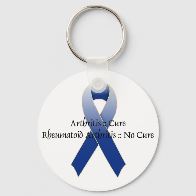 Arthritis Blue Ribbon Awareness Design 4 Schlüsselanhänger (Vorderseite)