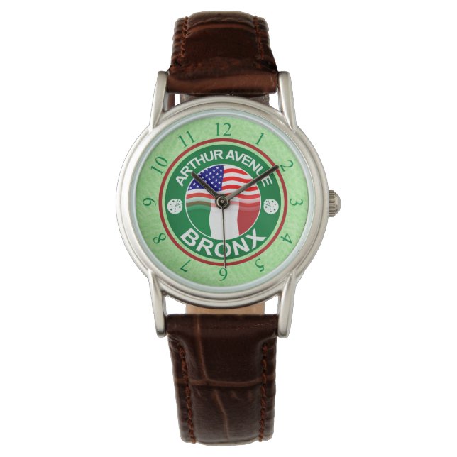 Arthur Ave Bronx Italian American Watch Armbanduhr (Vorderseite)