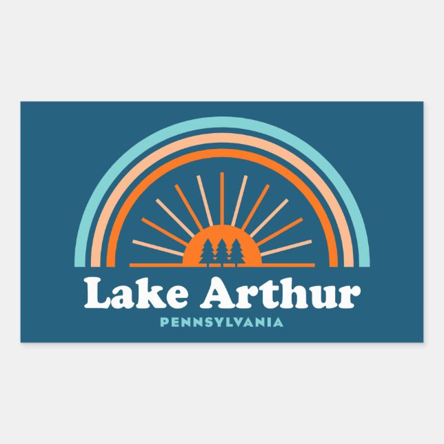 Arthur Pennsylvania Rainbow Rechteckiger Aufkleber (Vorderseite)
