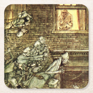 Arthur Rackham - A Christmas Carol - Geister Rechteckiger Pappuntersetzer