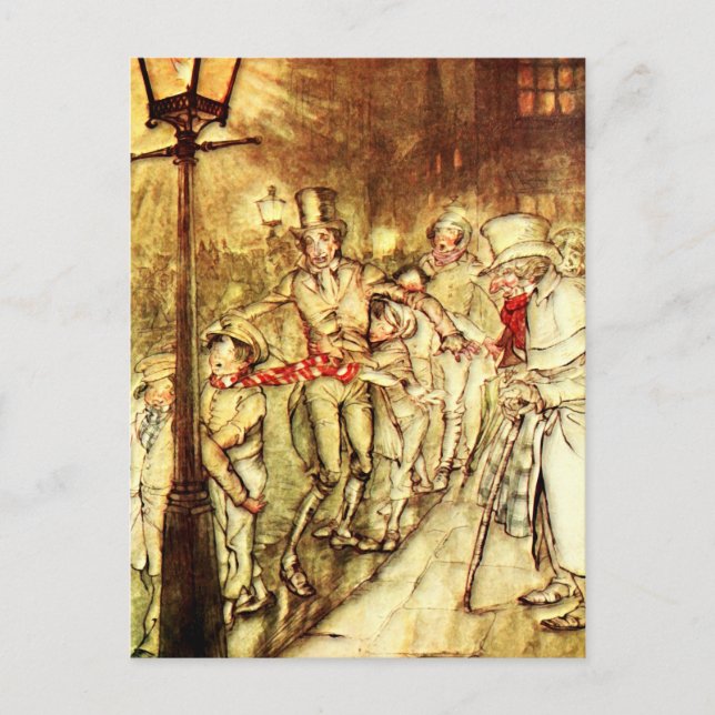 Arthur Rackham - A Christmas Carol - Street Postkarte (Vorderseite)