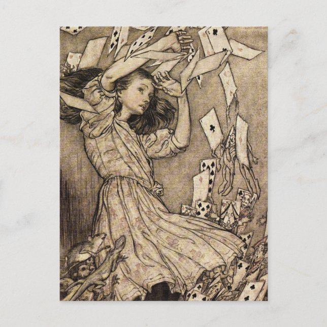 Arthur Rackham Alice im Wunderland Postkarte (Vorderseite)
