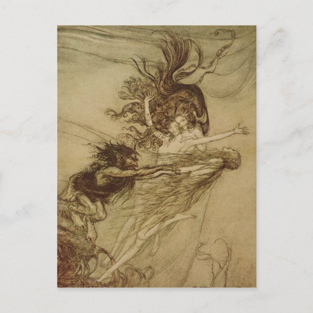 Arthur Rackham | Die Rhinemaidens von Alberich Postkarte (Vorderseite)