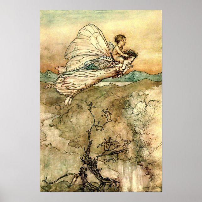 Arthur Rackham Illustration Mittsommernacht Traum Poster (Vorne)