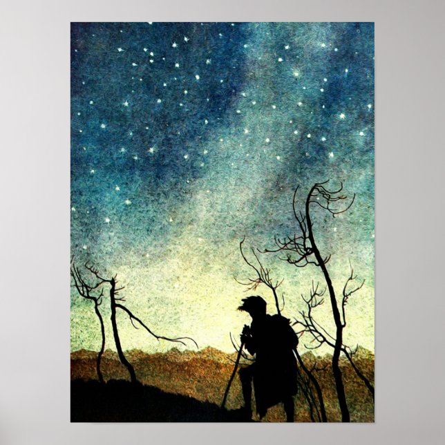 Arthur Rackham Illustration NIght Silhouette Poster (Vorne)