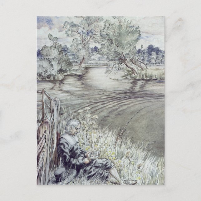 Arthur Rackham |Izaak Walton lehnt sich gegen eine Postkarte (Vorderseite)