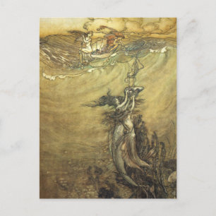 Arthur Rackham Meerjungfrauen Juwelen aus der Tief Postkarte