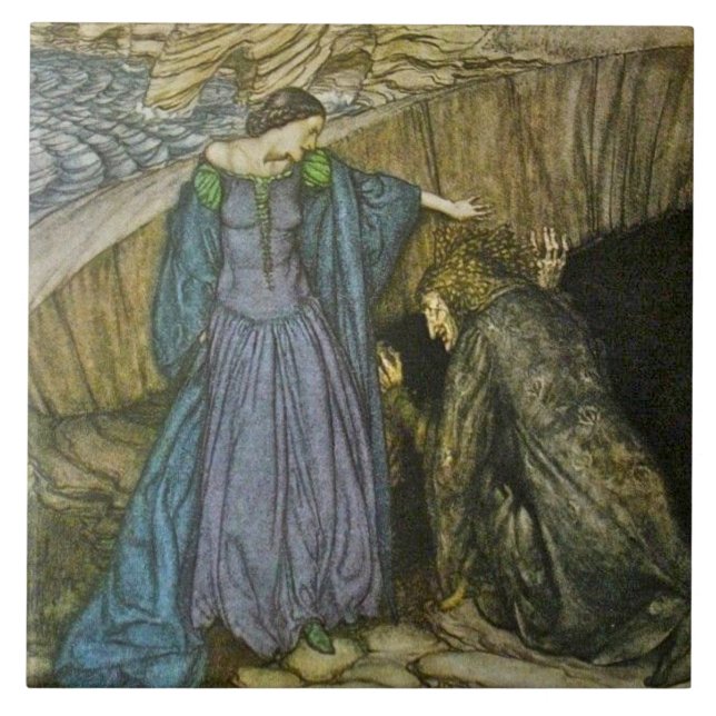 Arthur Rackham Romance of King Arthur Keramik Tile Fliese (Vorderseite)