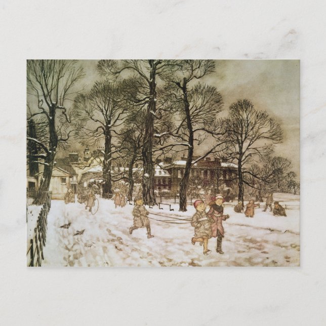 Arthur Rackham | Winter in den Kensington Gardens  Postkarte (Vorderseite)