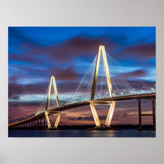 Arthur Ravenal Bridge at Night Poster (Vorne)