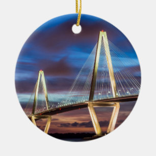 Arthur Ravenal Bridge bei Nacht Keramikornament