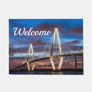 Arthur Ravenel Bridge bei Nacht Empfang vor der Tü Fußmatte