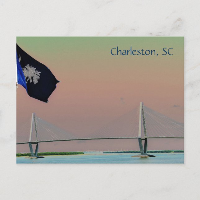 Arthur Ravenel Bridge Postkarte (Vorderseite)