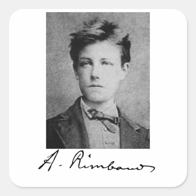 Arthur Rimbaud Quadratischer Aufkleber (Vorderseite)