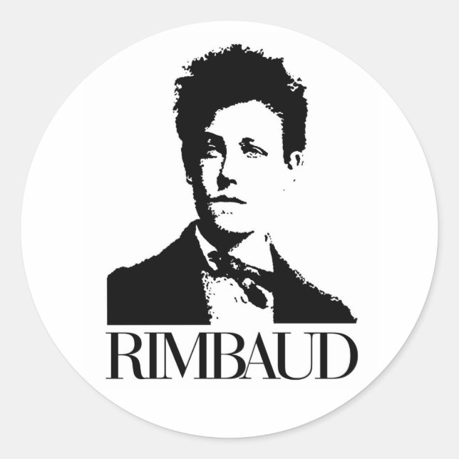 Arthur Rimbaud Runder Aufkleber (Vorderseite)