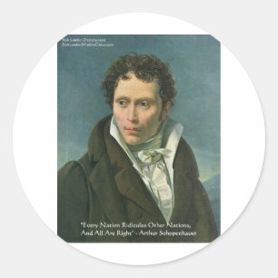 Arthur Schopenhauer "Nationen spotten" Zitat Gesch Runder Aufkleber