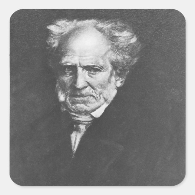 Arthur Schopenhauer Quadratischer Aufkleber (Vorderseite)