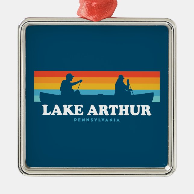 Arthur-See Pennsylvania Canoe Ornament Aus Metall (Vorne)