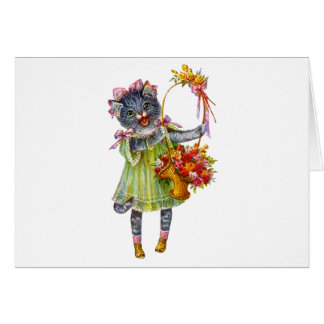 Arthur Theile Kitty Cat mit Blume Basket