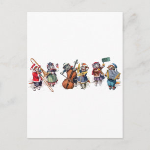 Arthur Thiele - Cats Play Orchestra im Schnee. Postkarte