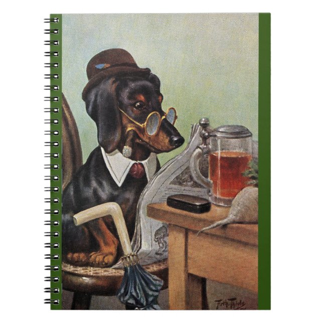 Arthur Thiele Dackel Reading Spiral Notebook Notizblock (Vorderseite)