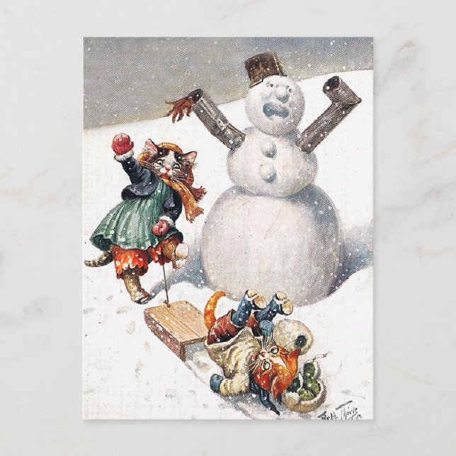 Arthur Thiele - Kätzchen nehmen einen Tumor im Sch Postkarte (Vorderseite)