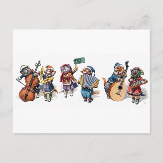 Arthur Thiele - Katzen mit Musikinstrumenten Postkarte (Vorderseite)