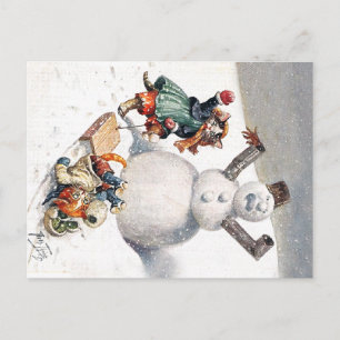 Arthur Thiele Katzen spielen im Schnee Postkarte