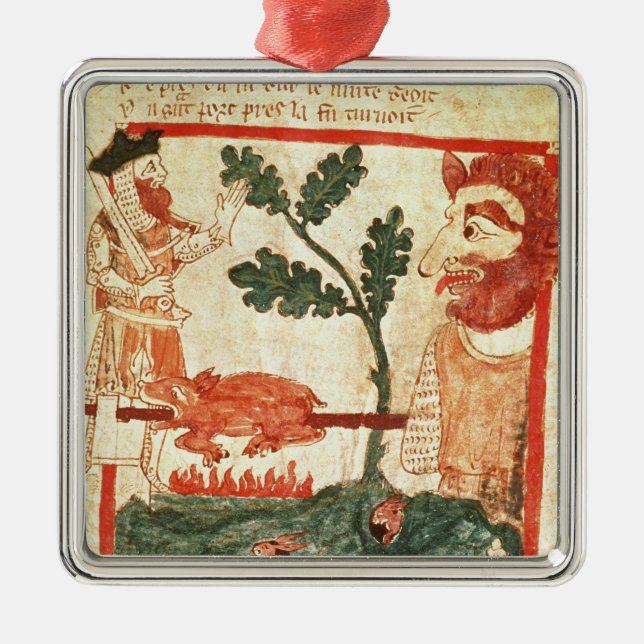 Arthur trifft die riesige Röstung ein Schwein auf Silbernes Ornament (Vorne)