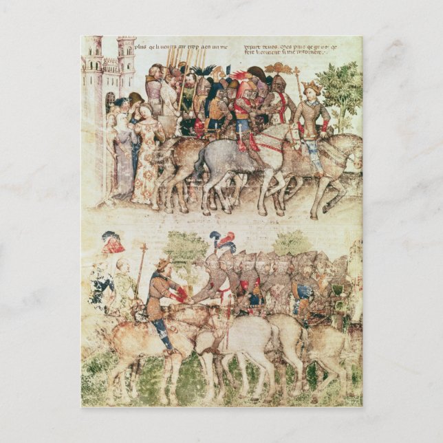 Arthur und seine Ritter gehen auf die Postkarte (Vorderseite)