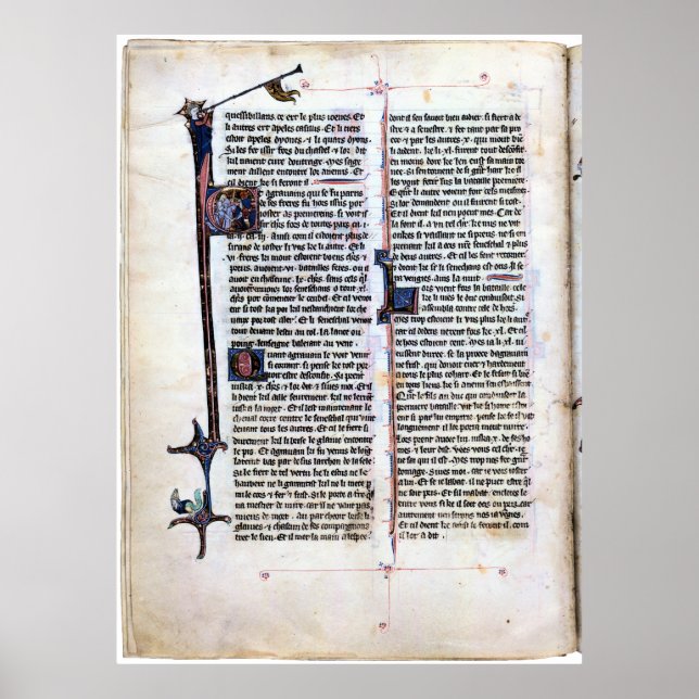 Arthurische Romance Illuminierte Seite. Poster (Vorne)