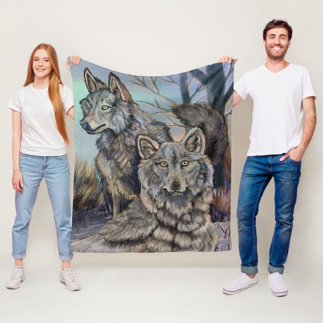 Artic Wolves Wintery Fleece Blanket (Beispiel)