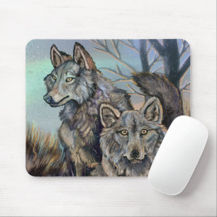 Artic Wolves Wintery Mouse Pad Mousepad