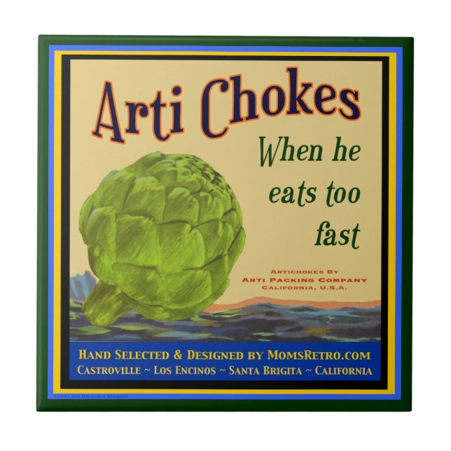 Artichauts Carreaux d'art Vintage Crate (Devant)