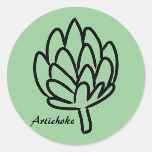 Artichoke Gemüseglobe Artischocken essbare Blume Runder Aufkleber