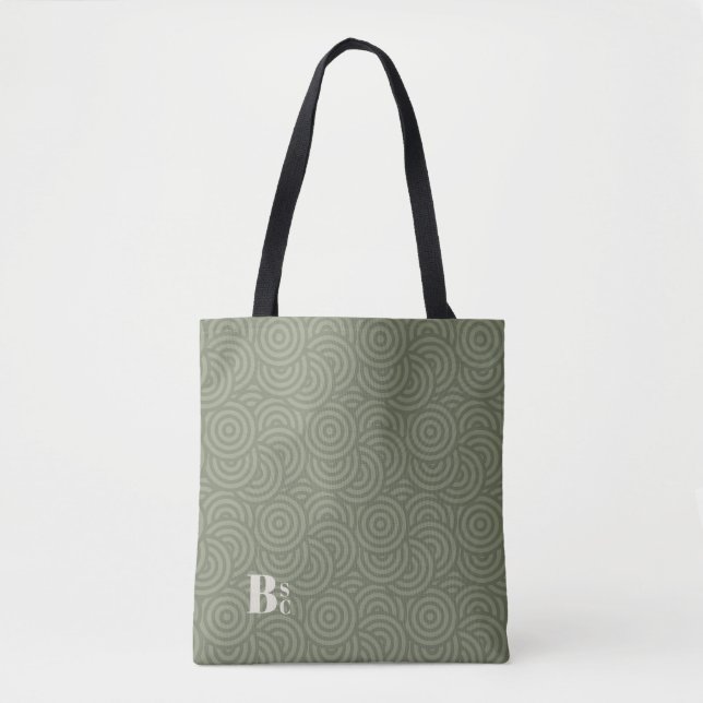 Artichoke Green ・ Random Circles Monogram Tasche (Vorderseite)