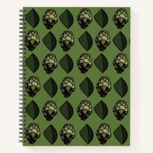 Artichoke Pflanzliche Pflanze Botanisches Muster Notizbuch